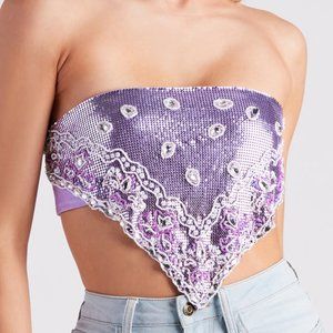 Festival Babe Chainmail Bandana Tube Top